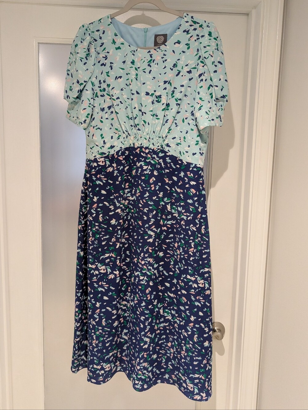 Vince Camuto Floral Two-tone Dress